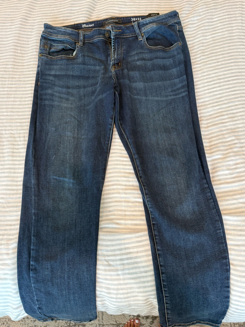 Liverpool Men’s Slim Straight Jeans - Dark Blue Wash